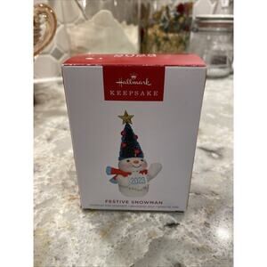 2023 Hallmark FESTIVE SNOWMAN Keepsake Ornament Limited Edition 3.5"